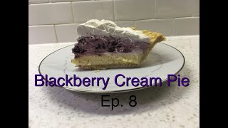 No Bake Strawberry Cream Cheese Pie with Blackberry Glaze