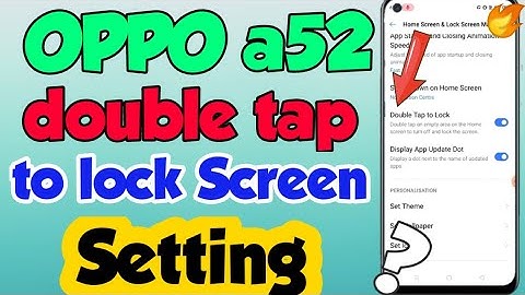 OPPO a52 mein double tap to lock Screen Setting kaise kare | how to enable double tap to lock Screen