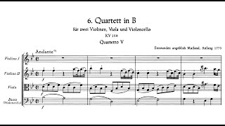 Wolfgang Amadeus Mozart: String Quartet in B-flat, K.159 (Barylli Quartet)