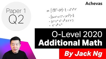 O-Level A Math 2020 Paper 1 (4047) Q2 | Indices
