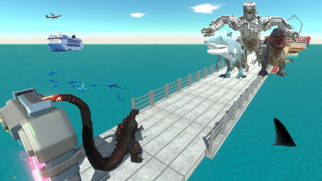 Angry Shin Godzilla x Armored Titan vs Mechagodzilla for rescue Kamatakun in ARBS