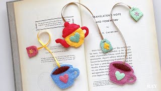 DIY Felt Tea Cup Bookmark ,step by step tutorial