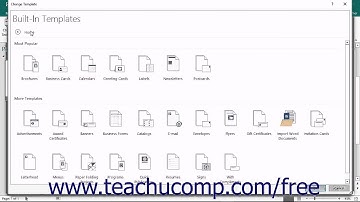 Publisher 2016 Tutorial Changing the Publication Template Training
