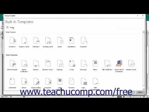 Publisher 2016 Tutorial Changing the Publication Template Training