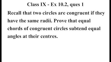Class 9 Maths | Chapter 10 | Exercise 10.2 Q1 | Circles | Chapter:10 Ex.10.2 (Q.1) Circles | Ncert