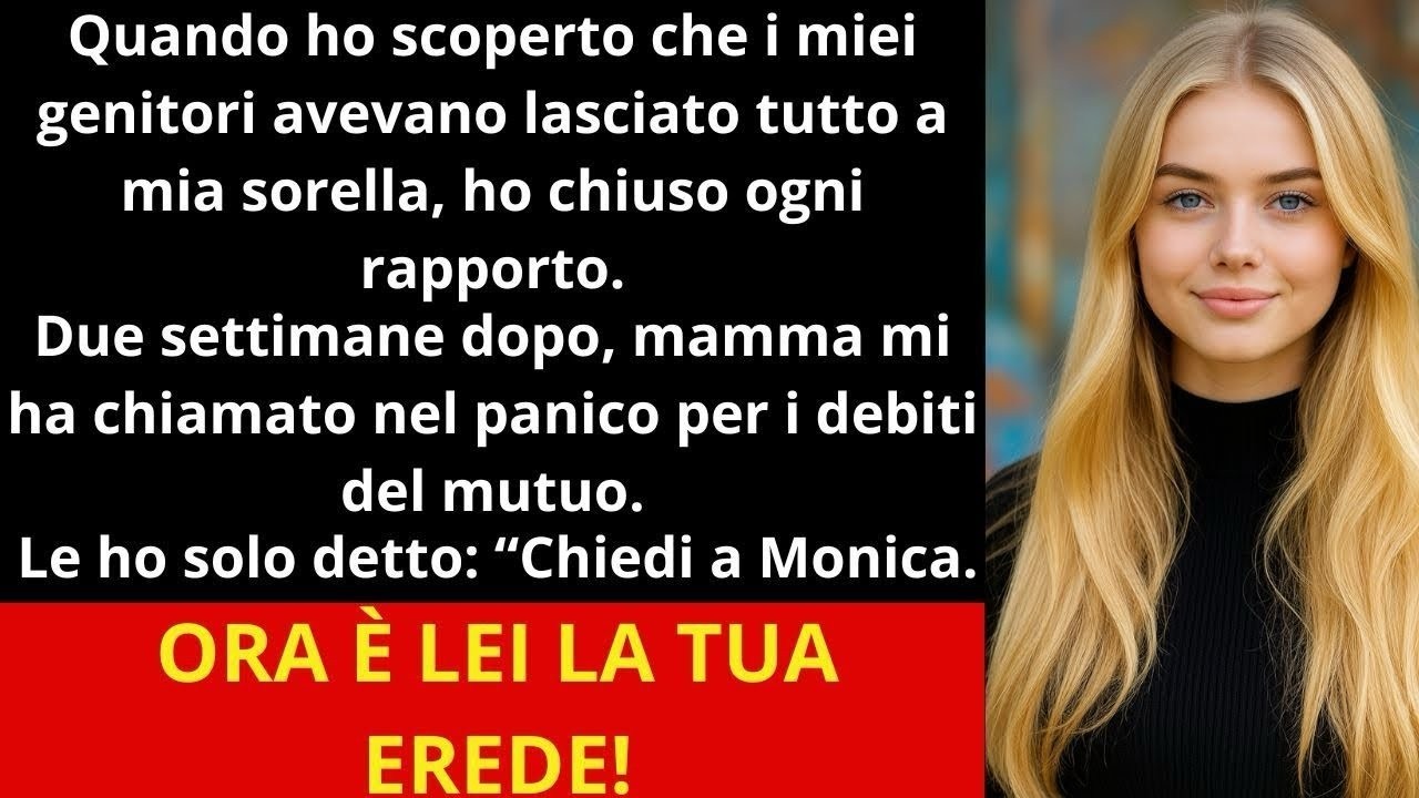 Ho scoperto che i miei genitori hanno lasciato tutto a mia sorella  Poi mia madre ha chiamato…