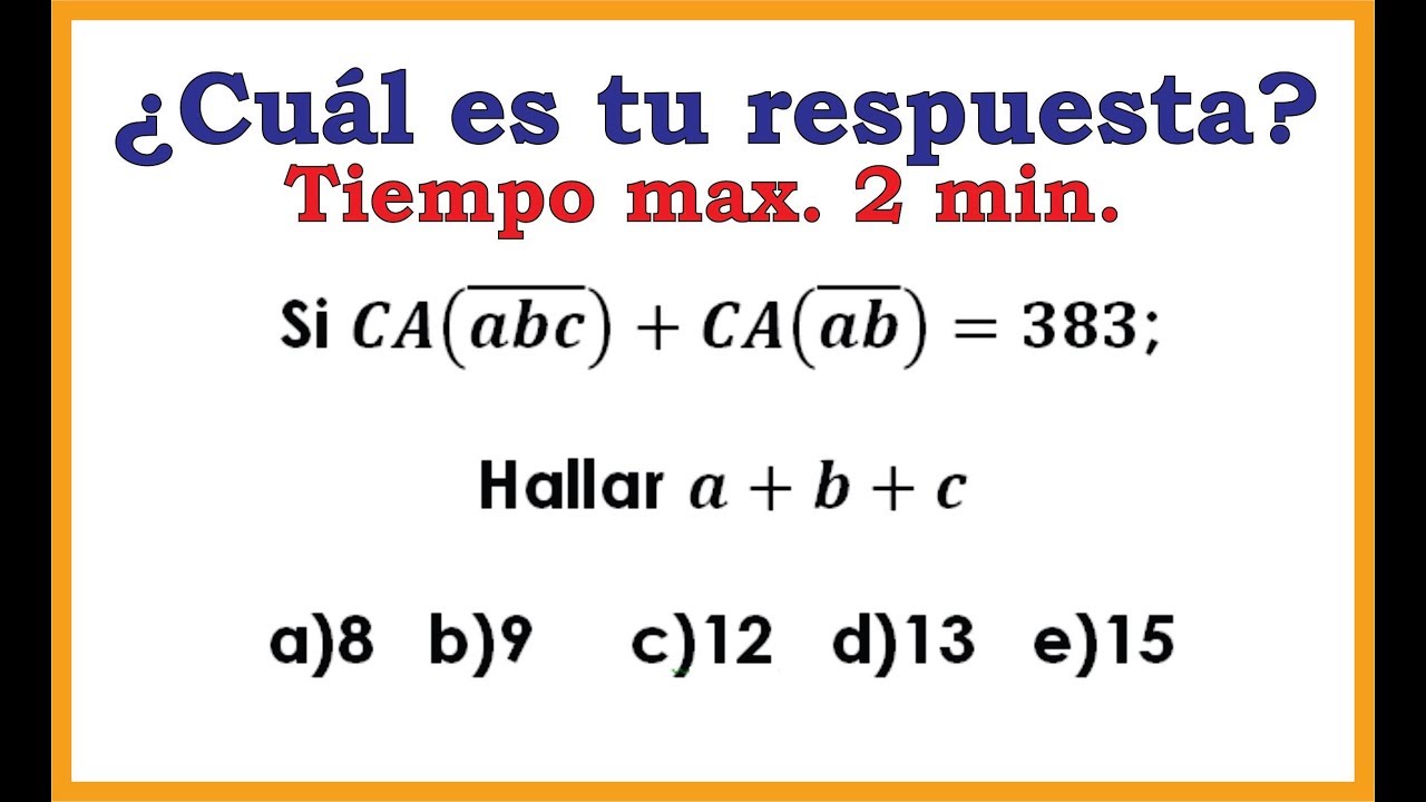COMPLEMENTO ARITMÉTICO ¿Cuál es tu respuesta? YouTube COMPLEMENTO ARITMÉTICO ¿Cuál es tu respuesta? YouTube