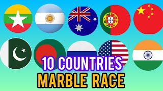 INDIA vs THE WORLD! 🇮🇳🌎 15 Countries Marble Race | SR Marbles Race 🏁
