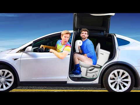 HOMELESS & LIVING in a TESLA for 24 HOURS!
