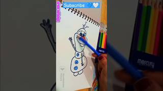 Draw Olaf with me 🤍💙 so cute.  #disneycartoon #drawing #frozen#olaf