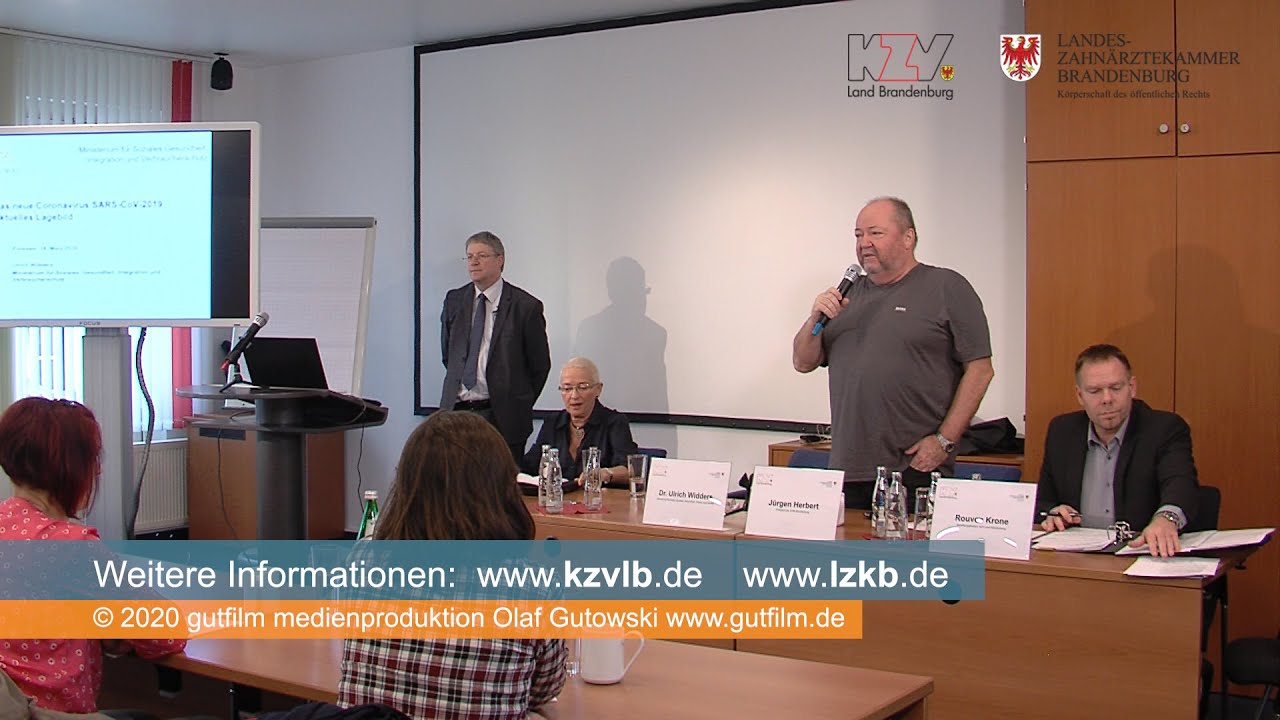 Covid 19 - Informationsveranstaltung, Begrüßung durch Dipl.-Stom ...