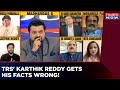 Trs spokesperson repeatedly gets his facts wrong watch  bhagyanagarhyderabad row