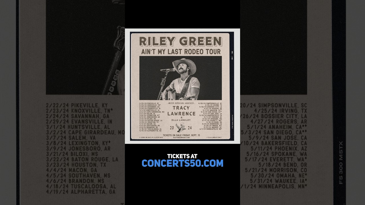 Riley Green Announces Ain't My Last Rodeo Tour For 2024