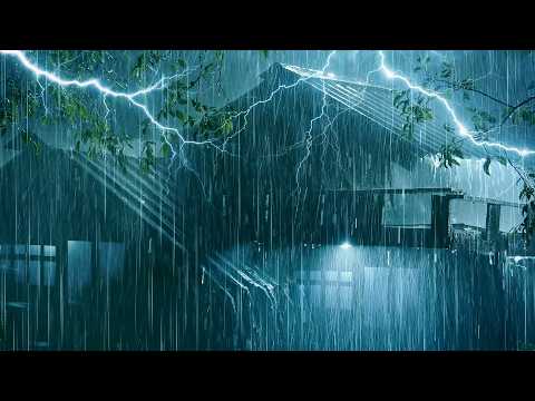 Ultimate Deep Sleep with Thunderstorm at Night | Continuous Heavy Rain on Tin Roof & Intense Thunder