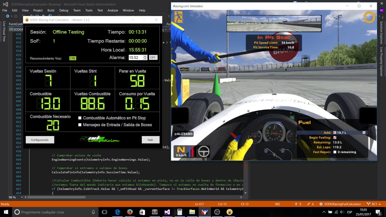SODE iRacing Fuel Calculator Probando carga combustile exacta YouTube