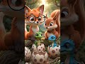 Fox and squirrel quietly observe baby  #animation #hoathinhdethuong #foxandsquirrel #cartoonkids
