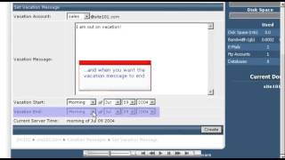 Creating a vacation message in DirectAdmin