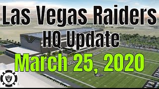 Las vegas raiders headquarters construction update taken on wednesday,
march 25, 2020. the video starts north side of building. translucent
wi...