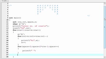 c programming video tutorial - pattern printing 7