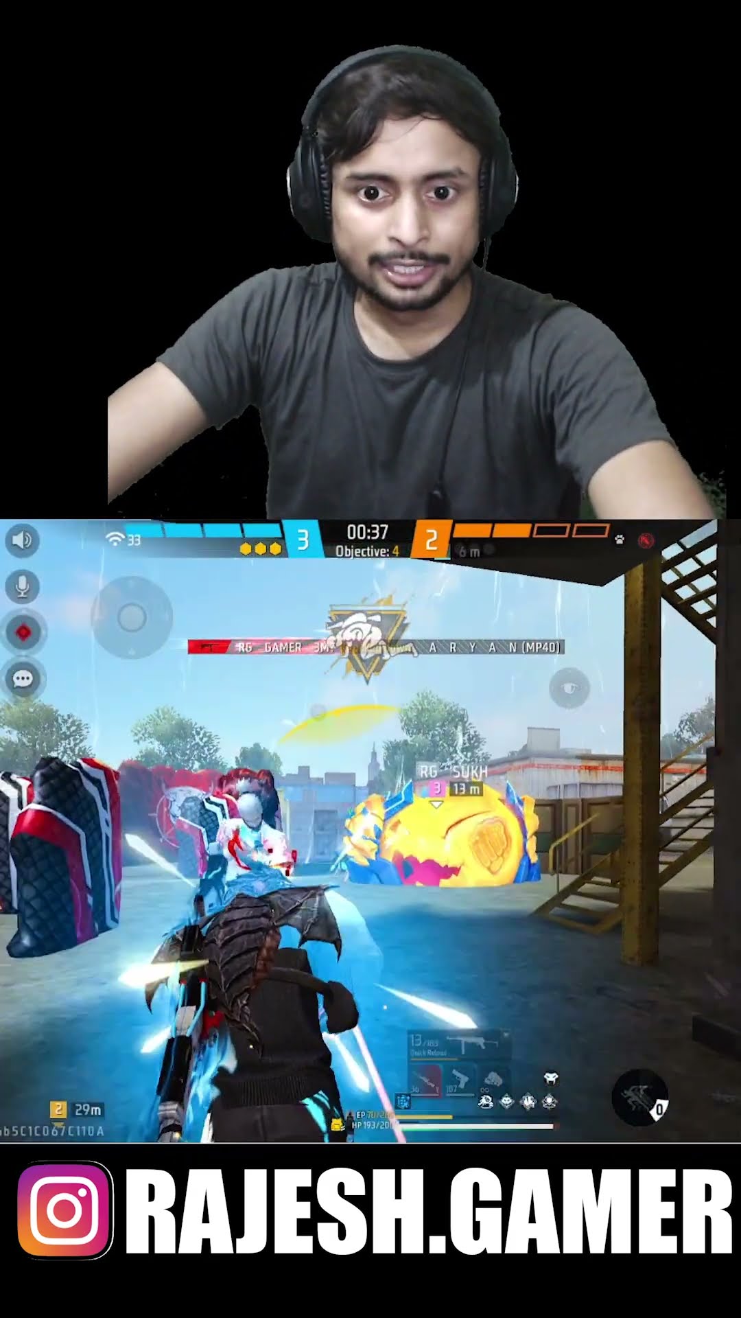 1VS4 IMPOSSIBLE WITH RG GAMER ?? DIMAG OP ?✌ TEAMMATES OP REACTION ? #shorts