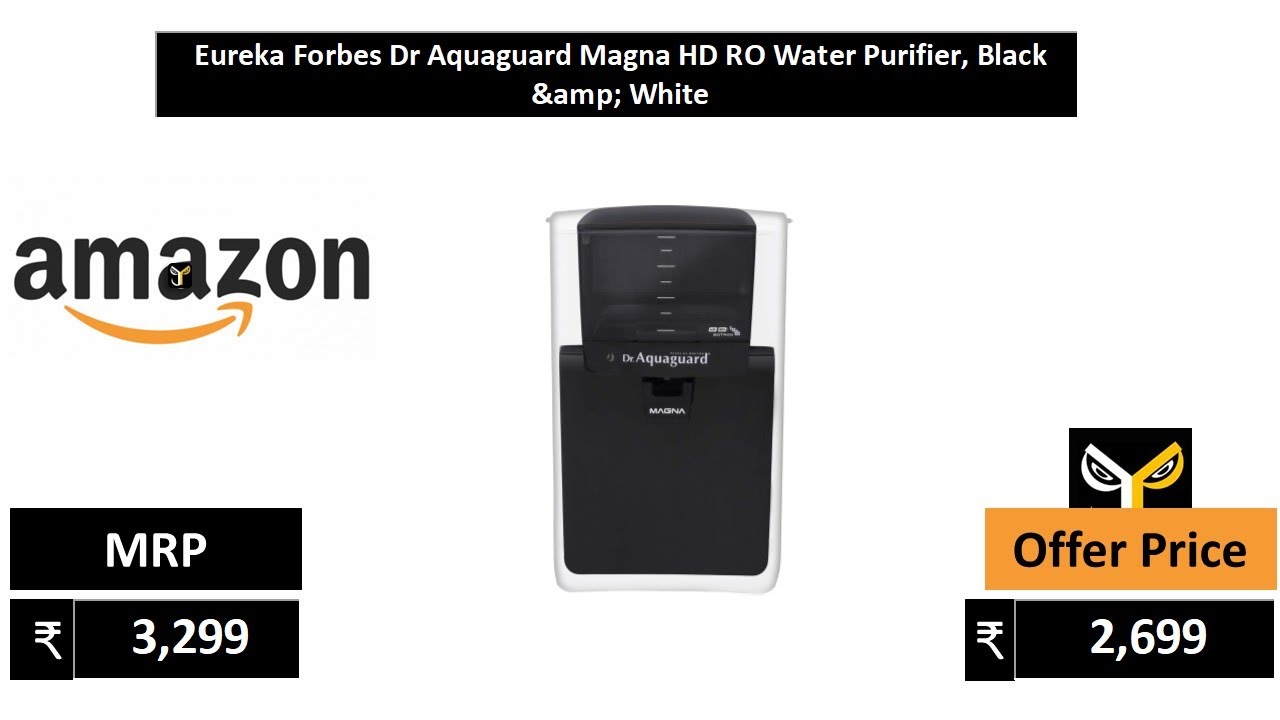Eureka Forbes Dr Aquaguard Magna HD RO Water Purifier, Black & White YouTube