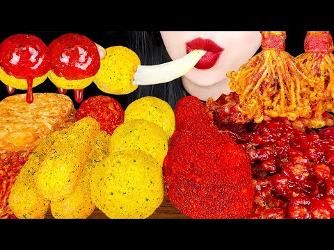 ASMR HOT CHEETOS CHICKEN BBURING CHEESE BALLS SPICY ENOKI MUSHROOMS 치토스치킨 치즈볼 <strong>COOKING</strong>&amp;<strong>amp</strong>;EATING MUKBANG