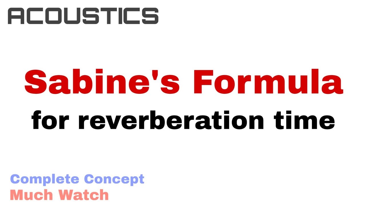 7. Sabine's Formula for Reverberation Time | Acoustics
