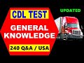 Cdl classa test general knowledge  240 qa  usa updated