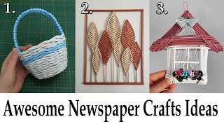 Transform Old Newspapers into Amazing Crafts - DIY 3 Awesome Ideas