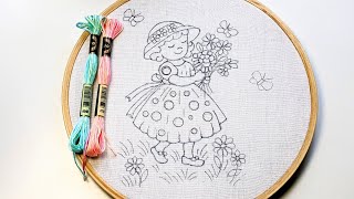 LITTLE GIRL HAND EMBROIDERY DESIGN FOR BEGINNERS 