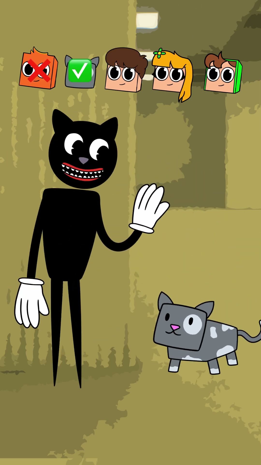 Cartoon Cat VS Cadres