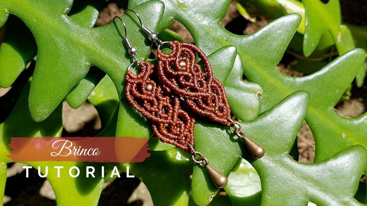 Dede Tutoriais | Brinco longo com gotinha de metal 