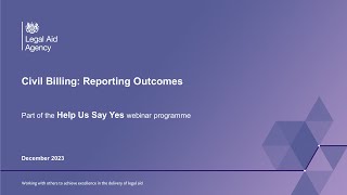 Civil Billing: Reporting outcomes on statutory charge cases