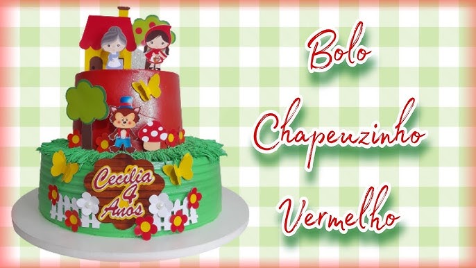 Bolo chapeuzinho vermelho, Bolo Retangular, Chantilly