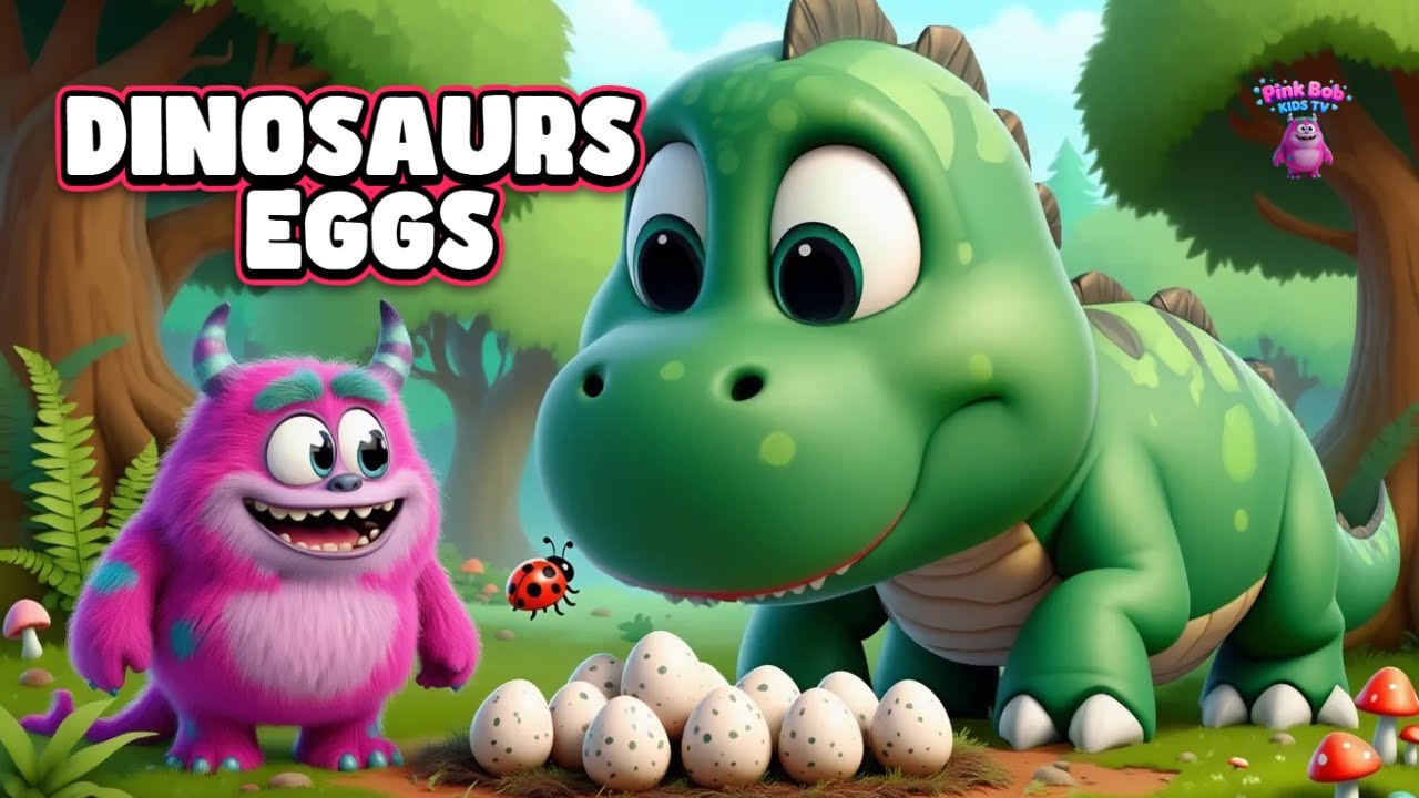 Dinosaur Eggs with Pink Bob 🦖🥚 | Count & Learn with Baby Dinos