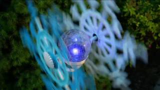 Compass Home 40' Solar Snowflake Wind Spinner with Glass Sphere on QVC