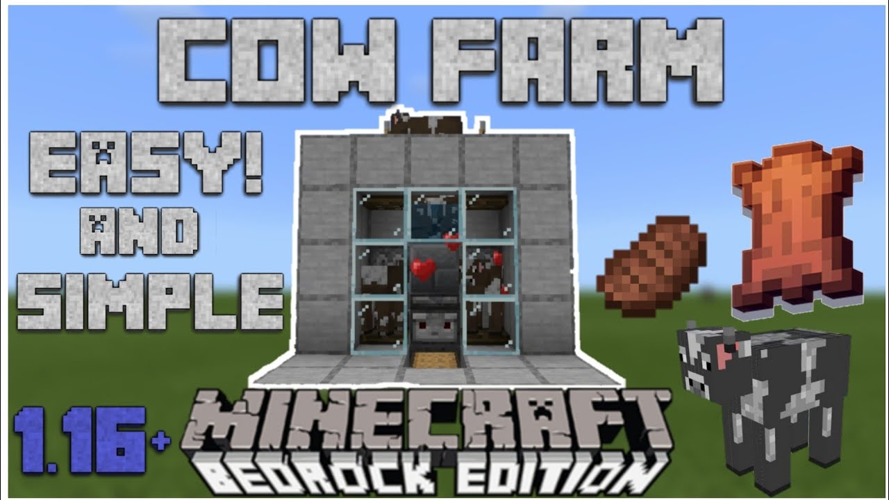 1.16+) EASIEST WAY TO GET LEATHER IN MINECRAFT!!! - Auto Cow Farm