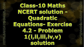 CBSE Class-10 Maths NCERT solution -Quadratic Equations- Exercise 4.2 - Problem 1 (i,ii,iii,iv,v)