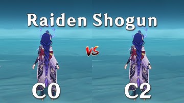C0 Raiden vs C2 Raiden!! How much is the difference?? DMG comparison! Genshin Impact