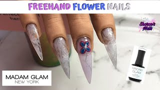 Freehand Flower Gel Nails (Madam Glam)