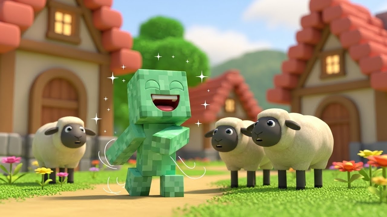 Minecraft Baby Creeper Asustó a las Ovejas | Canciones Infantiles y Rimas para Niños
