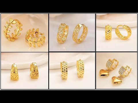 Dubai Gold Plated Big Stud Earrings in Exclusive Design