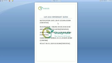CAT 2018 IMPORTANT DATES