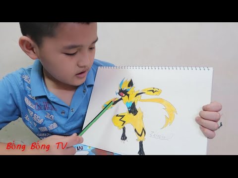 Video cách vẽ và tô màu Pokemon huyền thoại Zeraora dễ nhất - youtube
