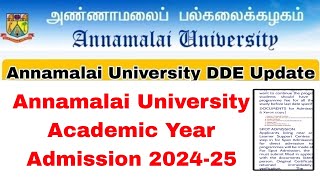 Annamalai University CDOE AY 2024-25 Admission,Courses, Documents Details 👍