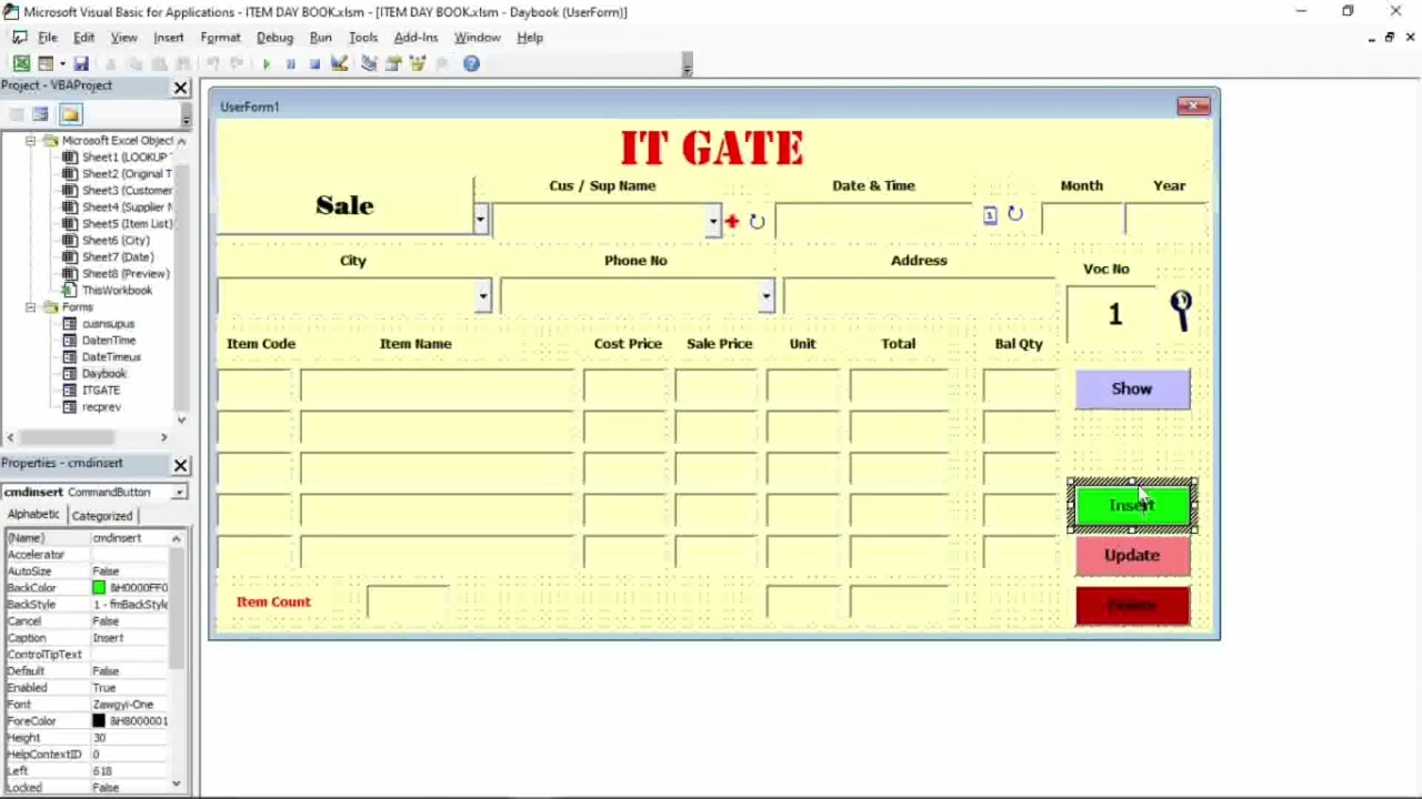 Simple POS (Point of sale system) Creation in Excel using VBA Programming ( Part 39)