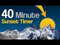 40 min countdown timer with mountain  sunset background and bell finish