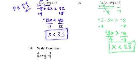 Algebra 1: 3.4 Solving Two-Step & Multi-Step Inequalities