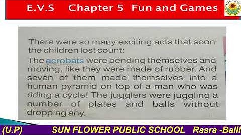 class 4 ,E.V.S ,Chapter 5 , Fun and Games