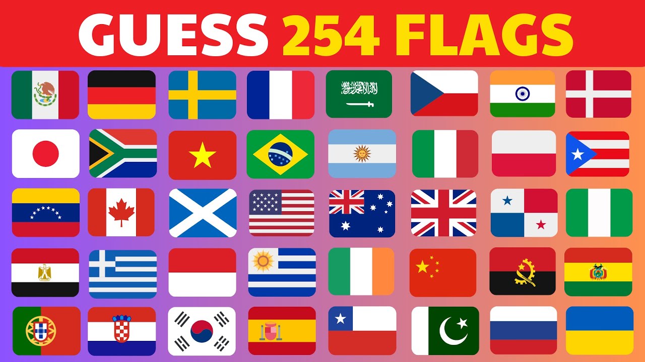 Guess ALL 254 FLAGS Of The World in 3 Seconds 🚩🌎 Easy, Medium, Hard
